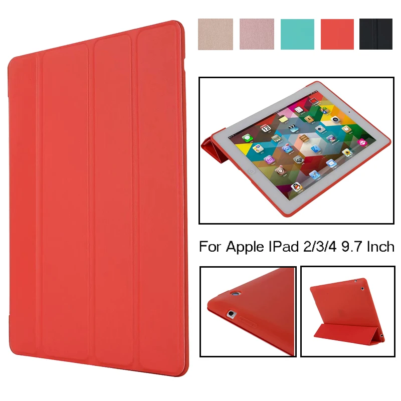 

Luxury Slim Smart Case For iPad 4 3 2 Flip Folio Cover Stand Leather Auto Wake Sleep Covers For iPad 2 3 4 Case Funda Capa