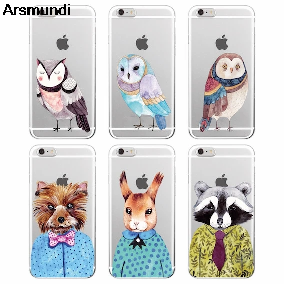 Arsmundi font b 2018 b font Raccoon Bunny Dog Owl Dots Bow Animals Autumn Phone Cases