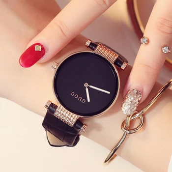 

GUOU Reloj Mujer Women's Watches Fashion Ladies Wrist Watches For Women Luxury Genuine Leather Clock relogio feminino saat