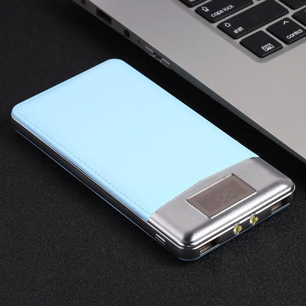 2000 мАч общий Портативный двойной USB внешний Литий-полимерный аккумулятор для зарядки телефона внешний аккумулятор ярких цветов - Цвет: Blue