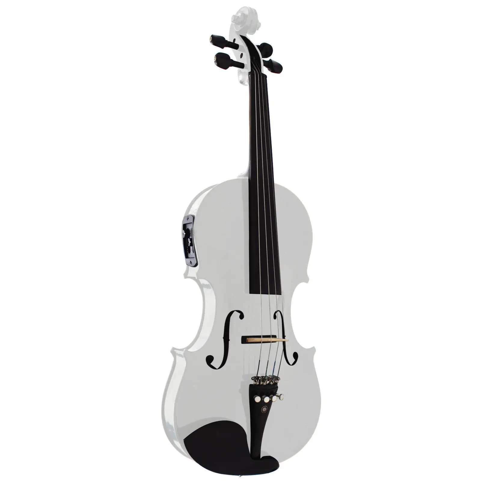 4/4 скрипка электрическая акустическая скрипка черное дерево фитинги Скрипка чехол с бантом черная белая скрипка - Цвет: white
