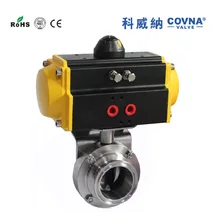 38 мм SS304 пневматический привод уплотнительный зажим бабочка клапан PN16 PTFE S