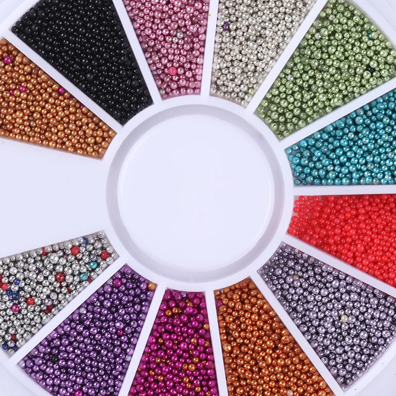 1 wheel coreful Steel Ball Caviar Beads 3D Nail Decoration Colorful