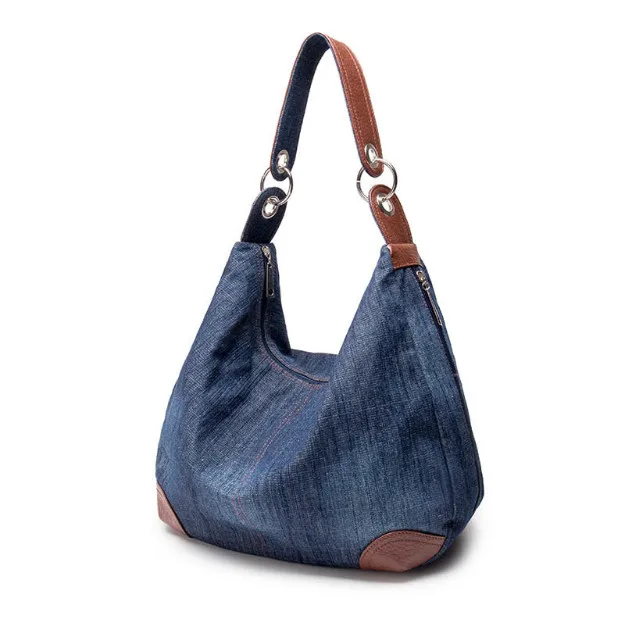 2022 large luxury ladies denim handbag big shoulder bag blue jeans handbag Jean Denim Tote Crossbody ladies shoulder bag 