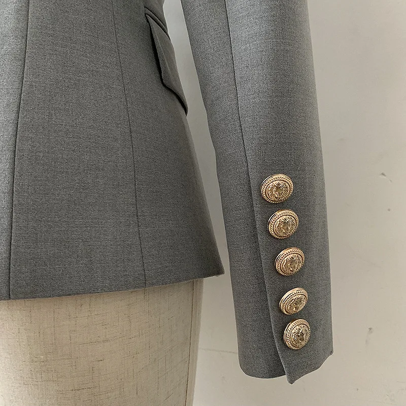 High Quality 2019 New Blazer Women Double Breasted Slim  Office Suit coat Spring autumn Long Sleeve Jacket Blazer Female S-2XL 