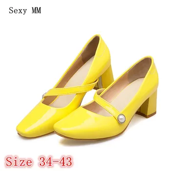 

High Heels Women Pumps Mary Janes High Heel Shoes Stiletto Woman Party Wedding Shoes Kitten Heels Plus Size 34 - 40 41 42 43