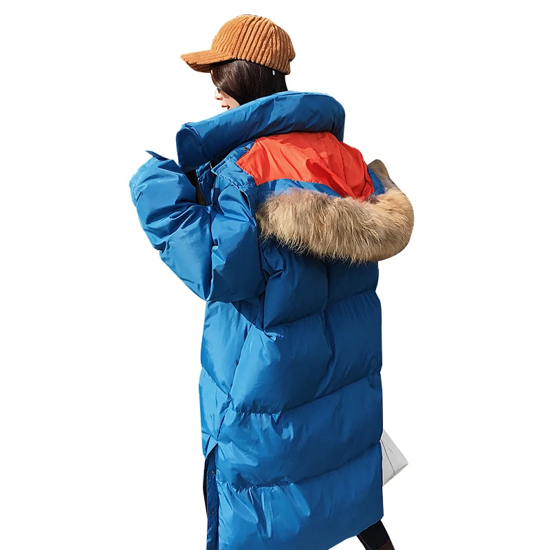 Big Real Raccoon Fur 2018 Winter Jacket Women Long Down Parka Female White Duck Down Jacket thick Warm Hooded Women Loose Coats