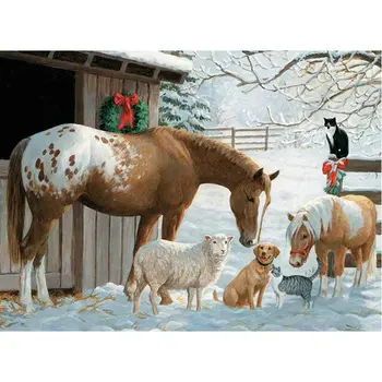 

5D DIY Diamond Painting Kits snow horses full Square Rhinestone painting Diamond embroidery Cross Stitch arts Mosaic Needlework