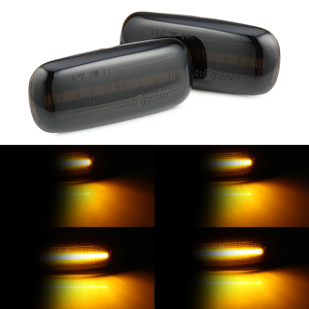 2 pieces Blinker Amber Smoke LED Dynamic Turn Signal Lamp for Audi TT 2000-2006 A3 S3 8P A8 D2 8N Flowing Car Side Marker Light