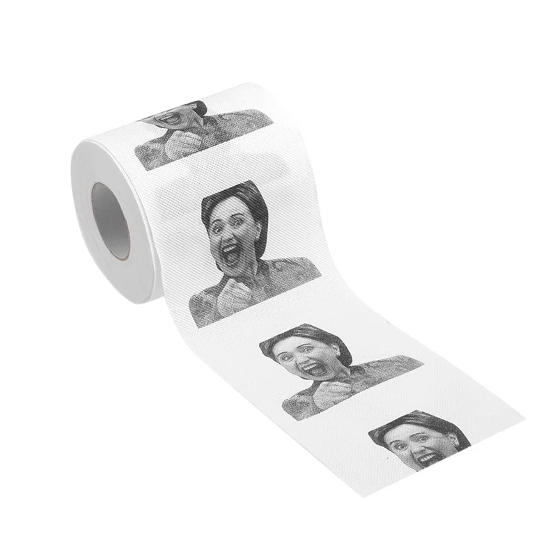 1 шт., туалетный рулон бумажных салфеток с изображением миллари Клинтон, смешная шутка, подарок, 2 слоя, 240 листов