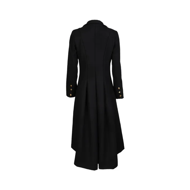 Jesień zima kobiety swallowtail wełna długa czarna trencz Sukienka Coats Slim Blazer sukienka 4XL 5XL plus rozmiar Goth Trench Outwear -