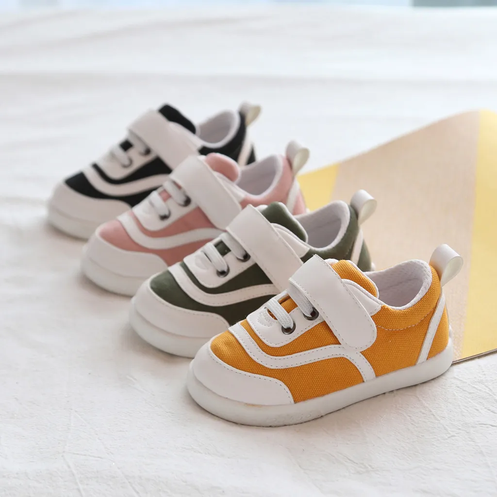 Baby Girl Summer Autumn Shoes Kids Boy Splicing Canvas Cloth First Walkers Anti-slip Soft Sole Toddler Sneakers Prewalkers