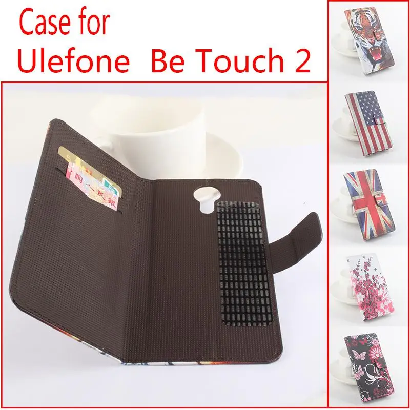 

Lingmao Brand Mobile Phone Cases Genuine Leather Case For Ulefone Be Touch 2 Wallet Stand With Card Slot Cover