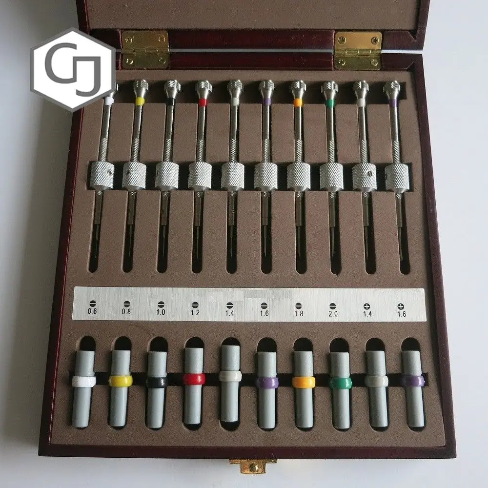 

Set of 10PCS Watch Repair Screwdrivers w/ Weight Sleeves in Wooden Box