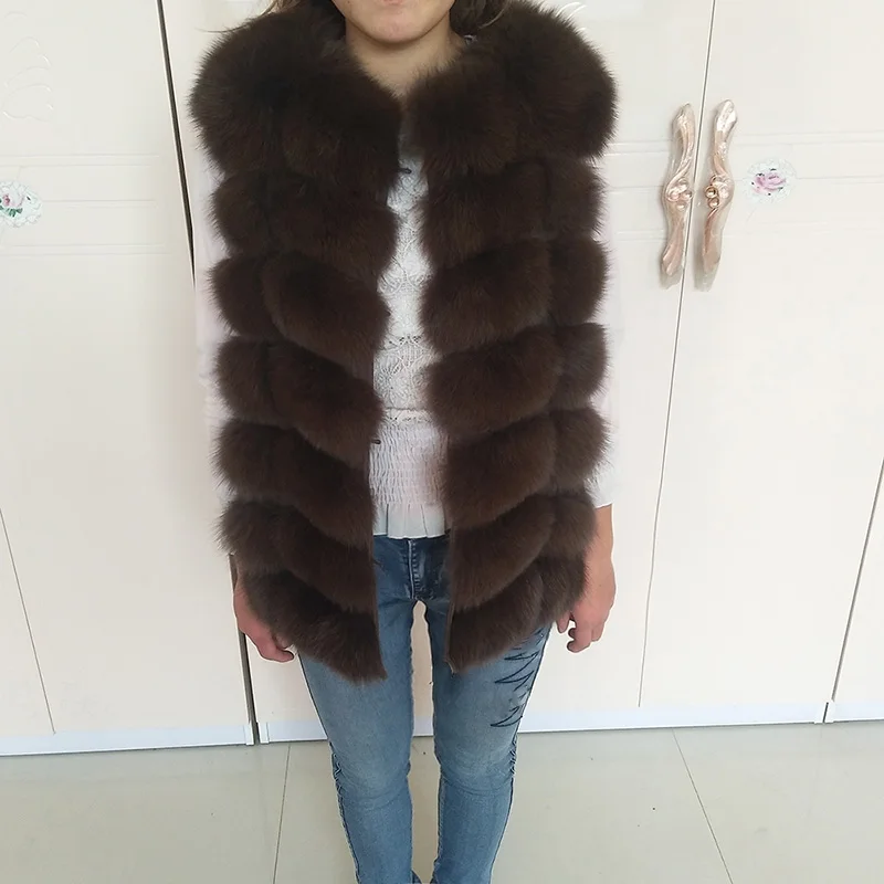 packable down jacket Natural Real Fox Fur Vest Jacket Waistcoat Short sleeveless Vestwoman winter warm Natural Fur Vest Real Fur Jacket Fox Fur Coats puffer coat with hood Coats & Jackets