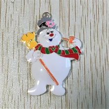 51x36mm10шт/лот серебро Цинк сплав Эмаль Подвеска-снеговик для изготовления ювелирных изделий ожерелье