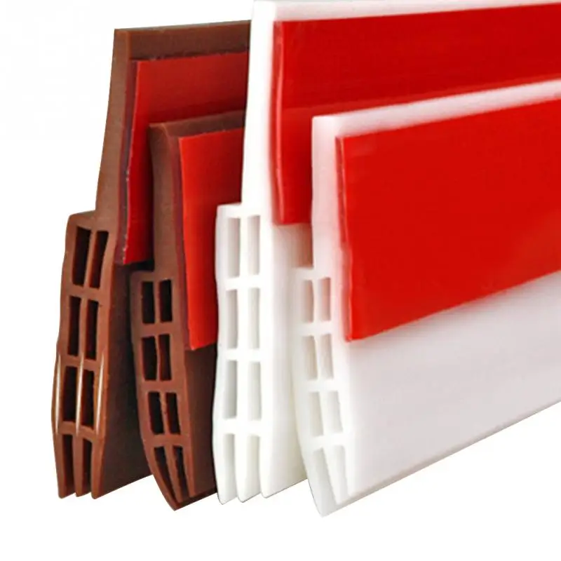 

Acoustic Door Bottom Sealing Silicone Rubber Draft Stopper Adhesive Threshold Seals 18mm Brown White