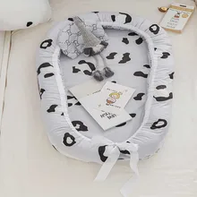 Детское гнездо кровать с подушкой портативный удаляемый моющийся кроватка дорожная кровать для малышей хлопок Колыбель новорожденный бампер