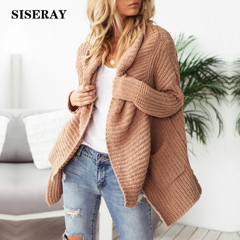 

Autumn Chic Asymmetrical Open Stitch Knit Cardigan Loose Side Split Cardigan Jacket Coat Plus Size Cardigan Women With Pockets