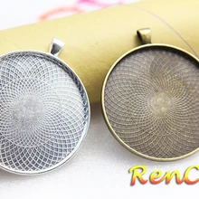 10 шт./лот, 50 мм, круглые подвески, поднос, пустая установка, кабошон, кабошоны, подходят для DIY, ожерелья, ювелирных изделий