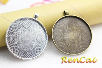 

10pcs/lot 50mm Round Pendants Base Tray Blank Setting Cabochon Cameo Fit Cabochons For DIY Necklace Jewelry Findings