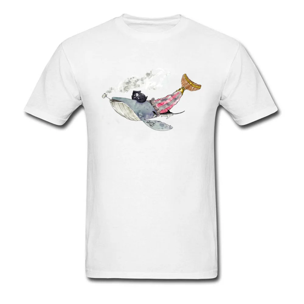 Men's Faddish cosie Tops Tees O-Neck Mother Day Cotton T-shirts Normal Short Sleeve Pirate Whale Clothing Shirt Pirate Whale white