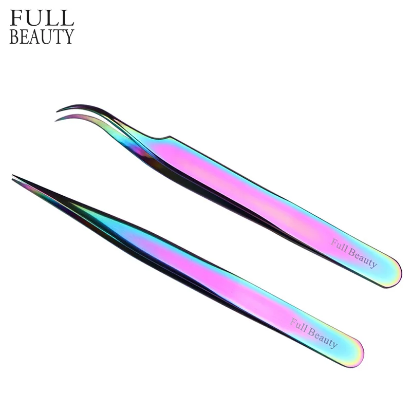 

Full Beauty Stainless Steel Nail Tweezers Curved Straight Rhinestone Picker Manicure Eyebrow Eyelash Remove Makeup Tool CHFB1-2