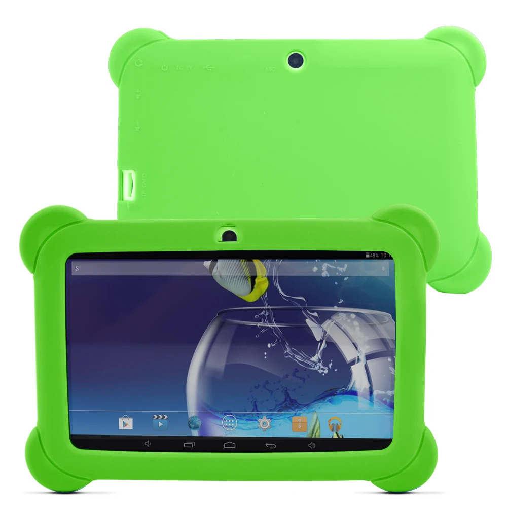 

Yuntab Q88 Android4.4 Tablet PC 7" A33 Quad Core 1.5GHz Tablet PC Touch Screen 1024 x 600 Dual Camera with Silicone Case(Green)