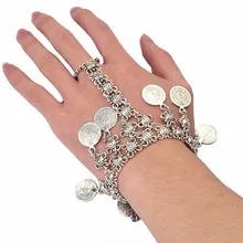 Непал Винтаж Хиппи Boho серебро Металл Таиланд Богемия резные цветок монета браслеты и вечерние фестиваль партия Индии ювелирные изделия
