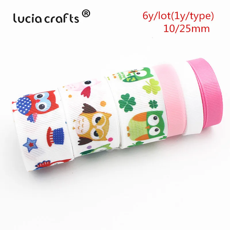 Lucia crafts мульти смешанные печатные корсажные атласные ленты DIY Швейные банты для волос подарочная упаковка Рождественский ленточный аксессуар S0101