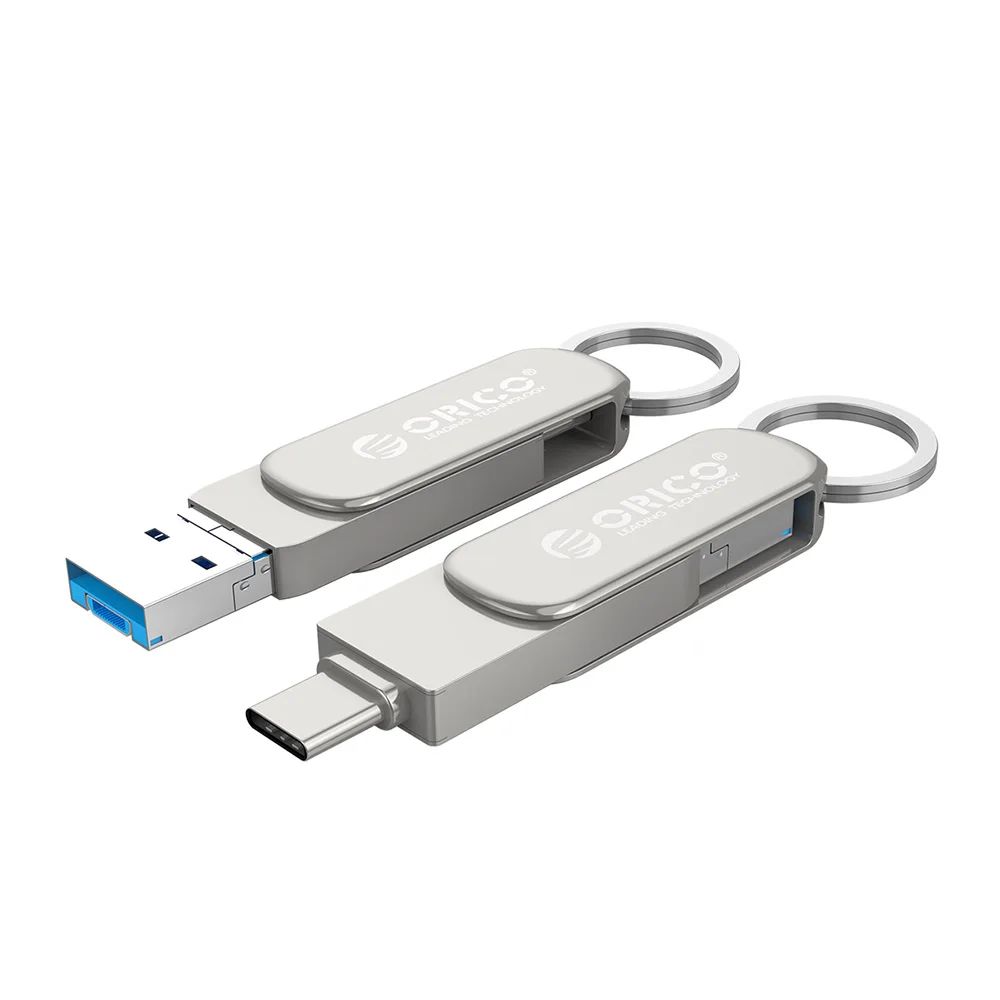 ORICO 3-в-1 OTG USB флэш-накопитель Тип-C USB3.0 Micro-B 64 Гб оперативной памяти, 32 Гб встроенной памяти, USB3.0 флэш-память USB флэш U диск для телефона/планшета/ПК - Цвет: Silver