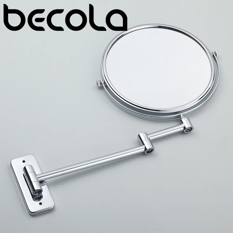 8 Inch Hotel Bathroom Extending Wall Makeup Mirror With 3x Magnification for Cosmetic or Shaving, 360 Swivel Mirrors Chrome 5