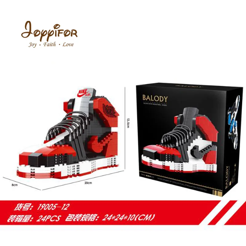 

Joyyifor New MINI Nano Block AJ Lightning Sneaker Sport Shoe Building Set Model Toys Compatible LegoINGlys for Kids Best Gift