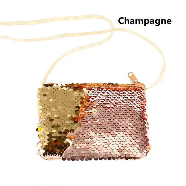 Модная женская косметичка унисекс высокого качества двойной цвет макияж сумка для женщин и мужчин с блестками монета молния туалетный мешок - Цвет: champagne coin purse