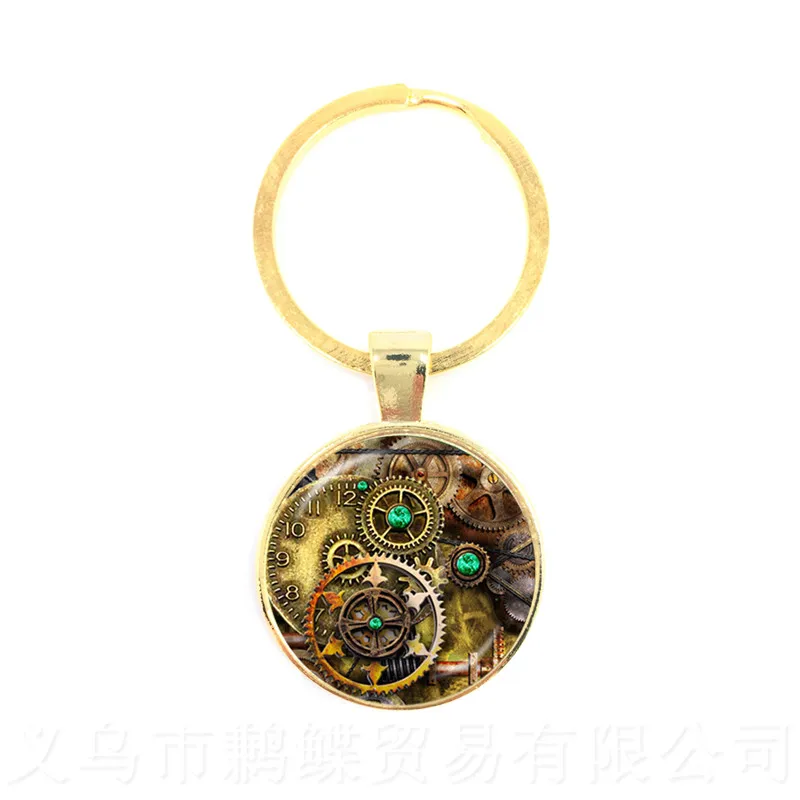 

Go In The Direction Of Your Dreams Compass Keychain Vintage Nautical Compass Pattern 25mm Round Glass Cabochon Keyring