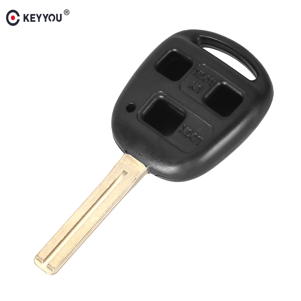 

KEYYOU Replacement 3 Buttons Remote Key Shell Case Cover For Lexus GX470 RX350 ES300 RX300 RX400h SC GS LS Uncut Blank Blade