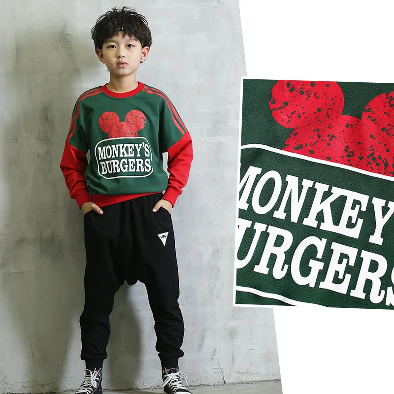 

hip pop casual baby boys set clothing 2017 new spring autumn sports suit for boy t shirts tops harm pants 2 pcs children sets