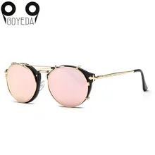 BOYEDA, новая мода, Ретро стиль, двойной флип, стимпанк, солнцезащитные очки для женщин, на застежке, солнцезащитные очки, винтажные, круглые, унисекс, солнцезащитные очки для мужчин