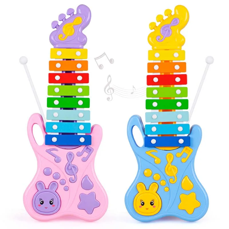 Beli Anak anak Bayi 8 Kunci Bentuk Gitar Gambang untuk Balita Bayi Pembuat Kebisingan Alat Musik Mainan dengan Malle M