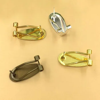 

9*20mm Blank Ear Clip Earrings Settings Flat Pad Resin Cabochons Bases Metal Clip Stud Earrings DIY Findings