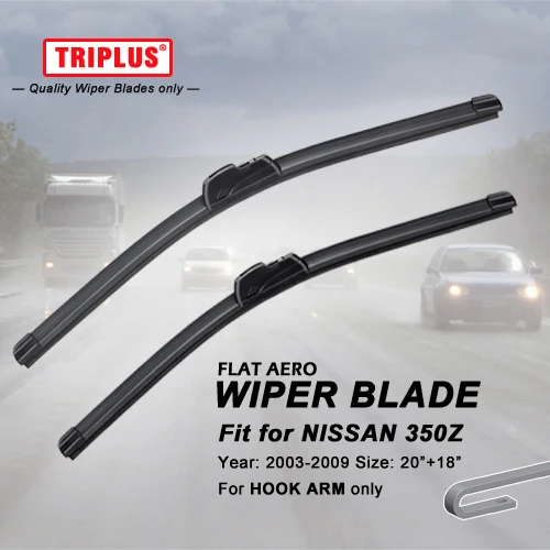 Wiper Blade for Nissan 350Z (2003 2009) 1set 20"+18", Flat Aero Beam