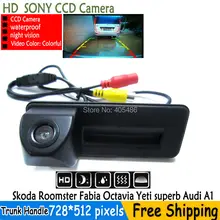 SONY CCD night viosn car trunk handle reverse parking rearview camera for Skoda Roomster Fabia Octavia Yeti superb for Audi A1