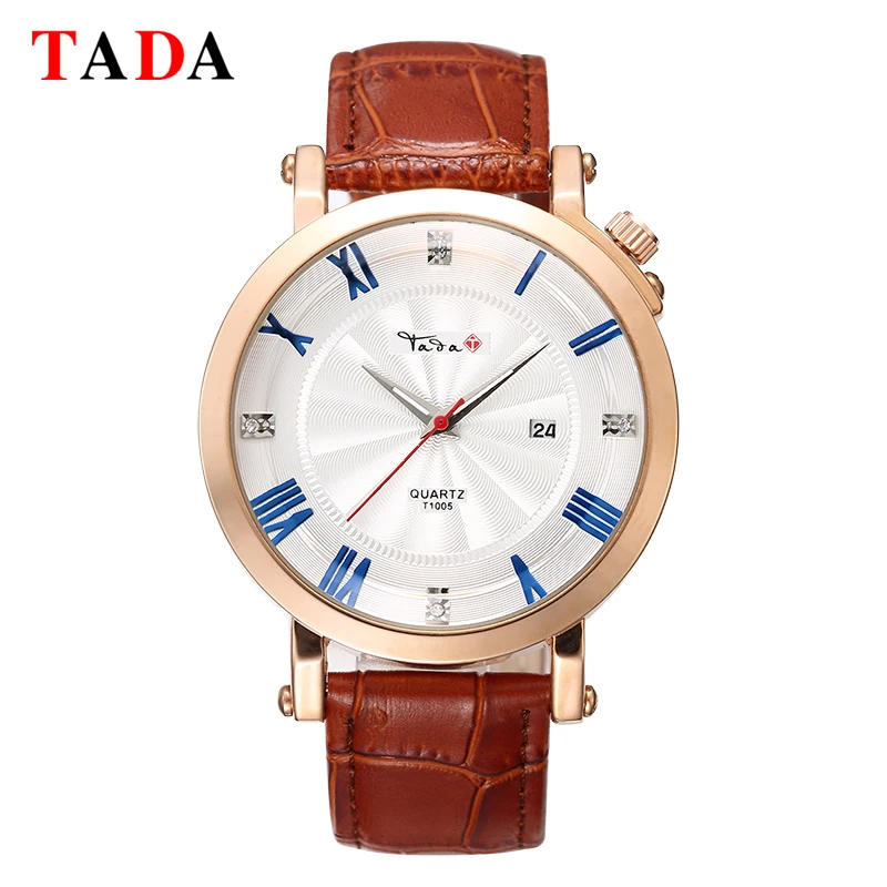 

Hot Sales RELOJ TADA Genuine Leather Strap Men's Cool Watches Japan Movement Watches 3ATM Waterproof Date Displaying watches