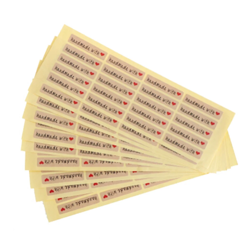 Stationery+Stickers Best Discount  Free Shipping 240PCS/lot Handmade Sticker Vintage Stickers Kraft Label Sticker DIY Hand Made For Gift Cake Baking Sealing Stationery Sticker
