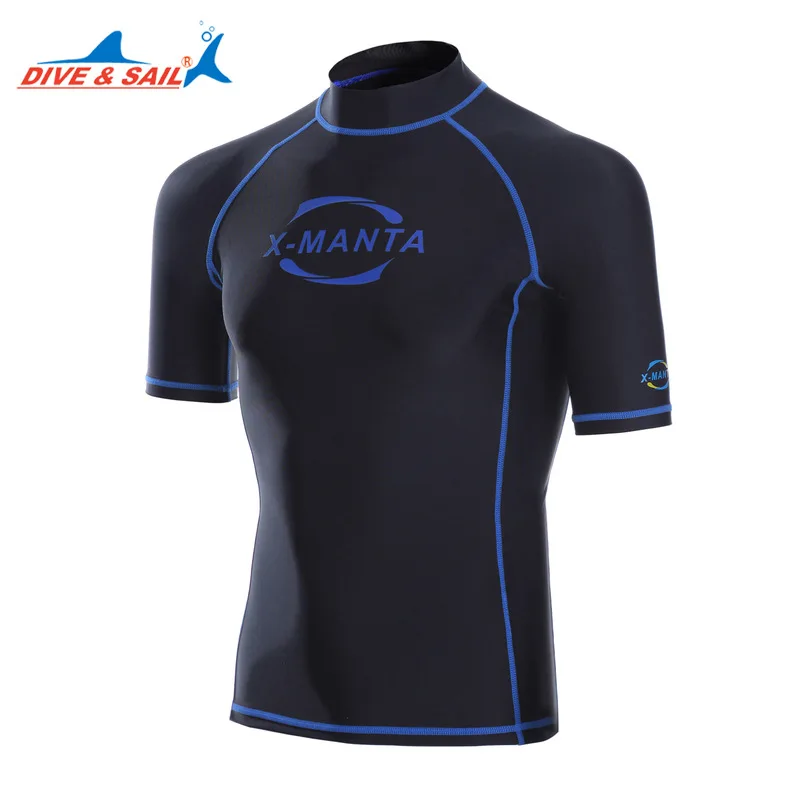 الغوص و الإبحار الرجال طفح الحرس قميص ليكرا قصيرة الأكمام الأشعة فوق البنفسجية السباحة ملابس السباحة اكيبوارد تصفح Rashguard الغوص الملابس قمم ...