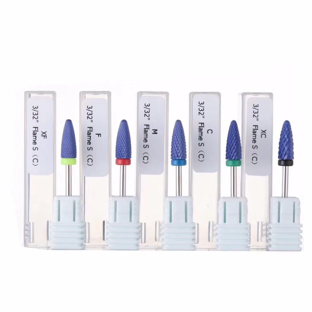 

5pcs/1Set Blue Mill Ceramic Nail Drill Bits For Electric Manicure Machines Pedicure Nail Art Salon Polish Tools Electric Drills