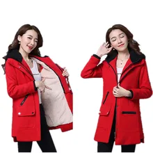 New Fashion Women’s Army Green Large Raccoon fur Collar Hooded Long Coat Outwear Fur Lining Winter Jacket Hot SaleB260