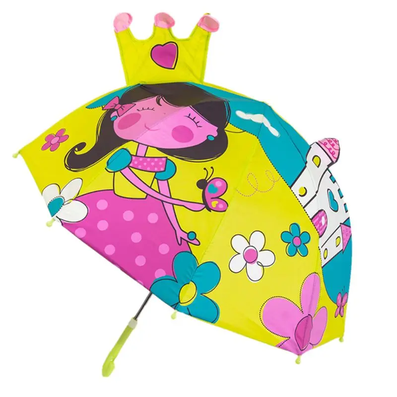 1 шт. детский зонтик для мальчиков и девочек с мультяшными ушками животных зонтик на заказ принцесса длинная ручка безопасный светильник портативный зонтик - Цвет: 10