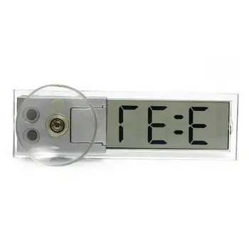 

Car Electronic Clock Mini Transparent LCD Display Digital with Sucker Glass Car Ornaments Car Electronic Clock r30