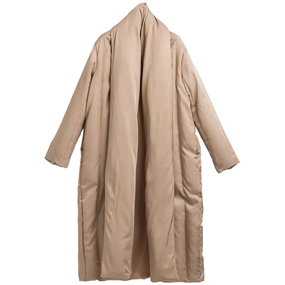 Новинка, роскошная куртка с гусиным пером, женский пуховик, однотонный, Повседневный, свободный, 90%, белый утиный пух, пальто, теплая, негабаритная, верхняя одежда OKQ015 - Цвет: khaki